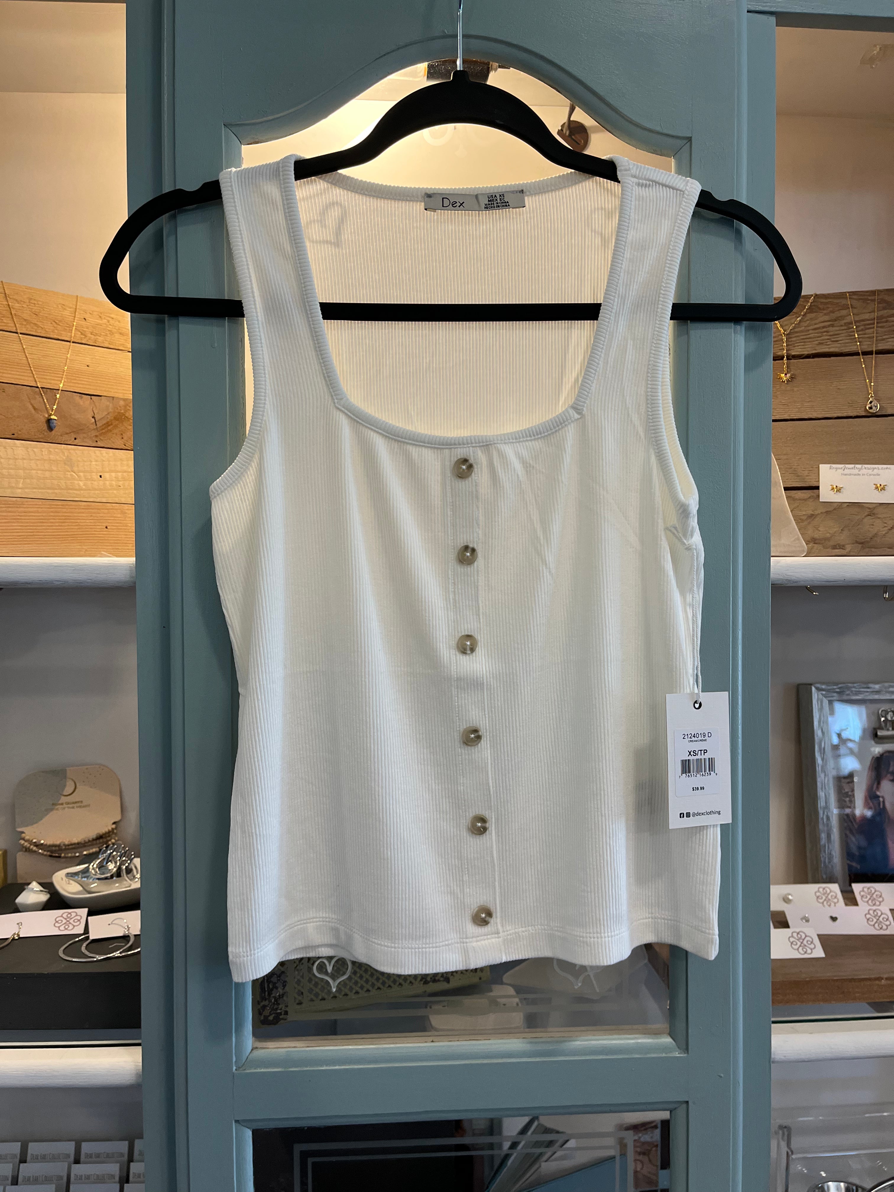 Button Front Tank Top