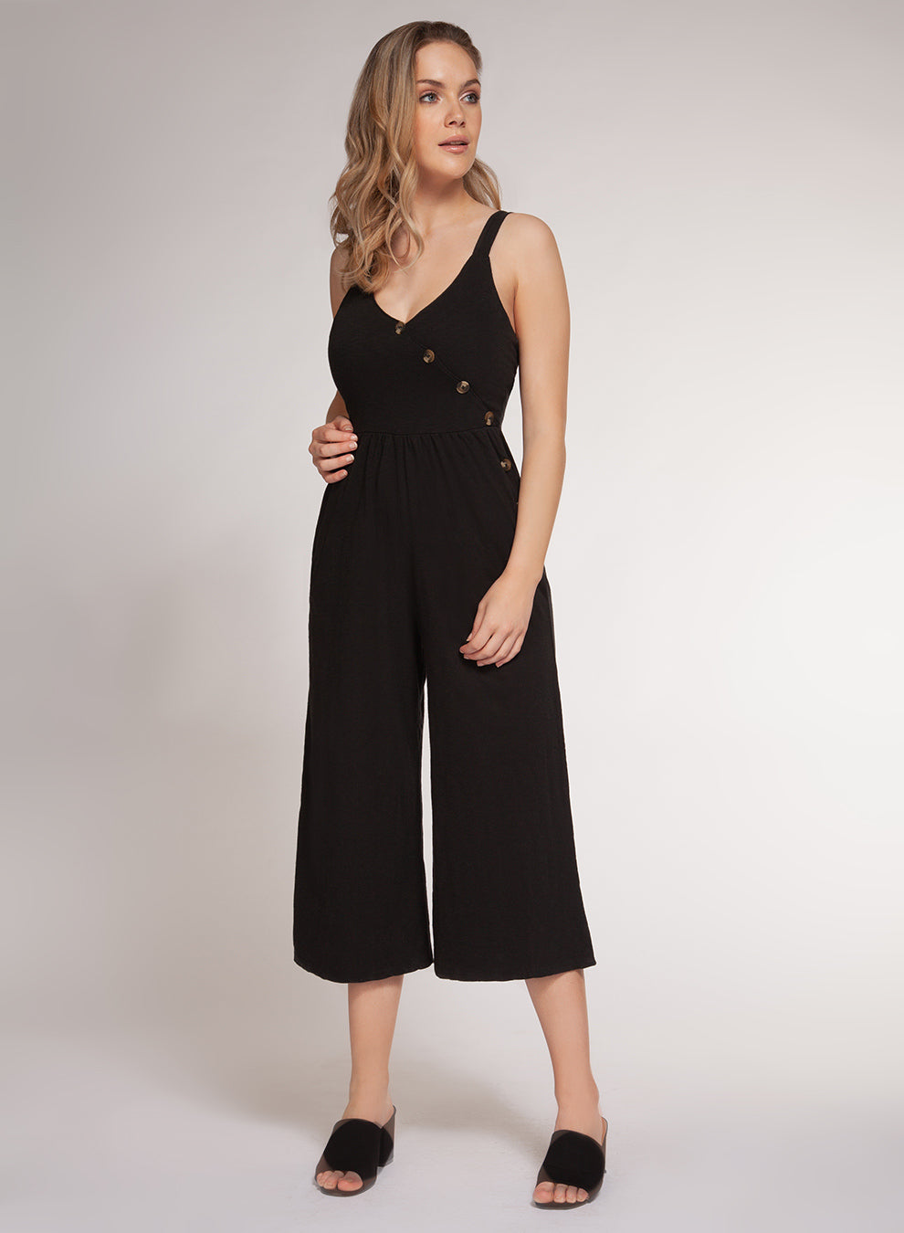 Strapy Jumpsuit With Button Detail