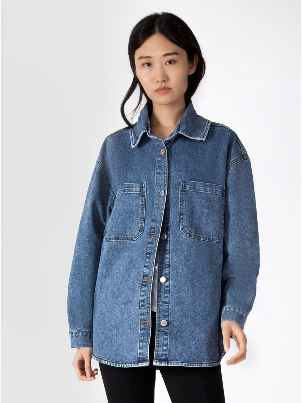 Rounded Hem Denim Jacket