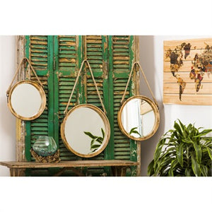 Wholesale Round Wall Mirrors with Rope, Set of 3