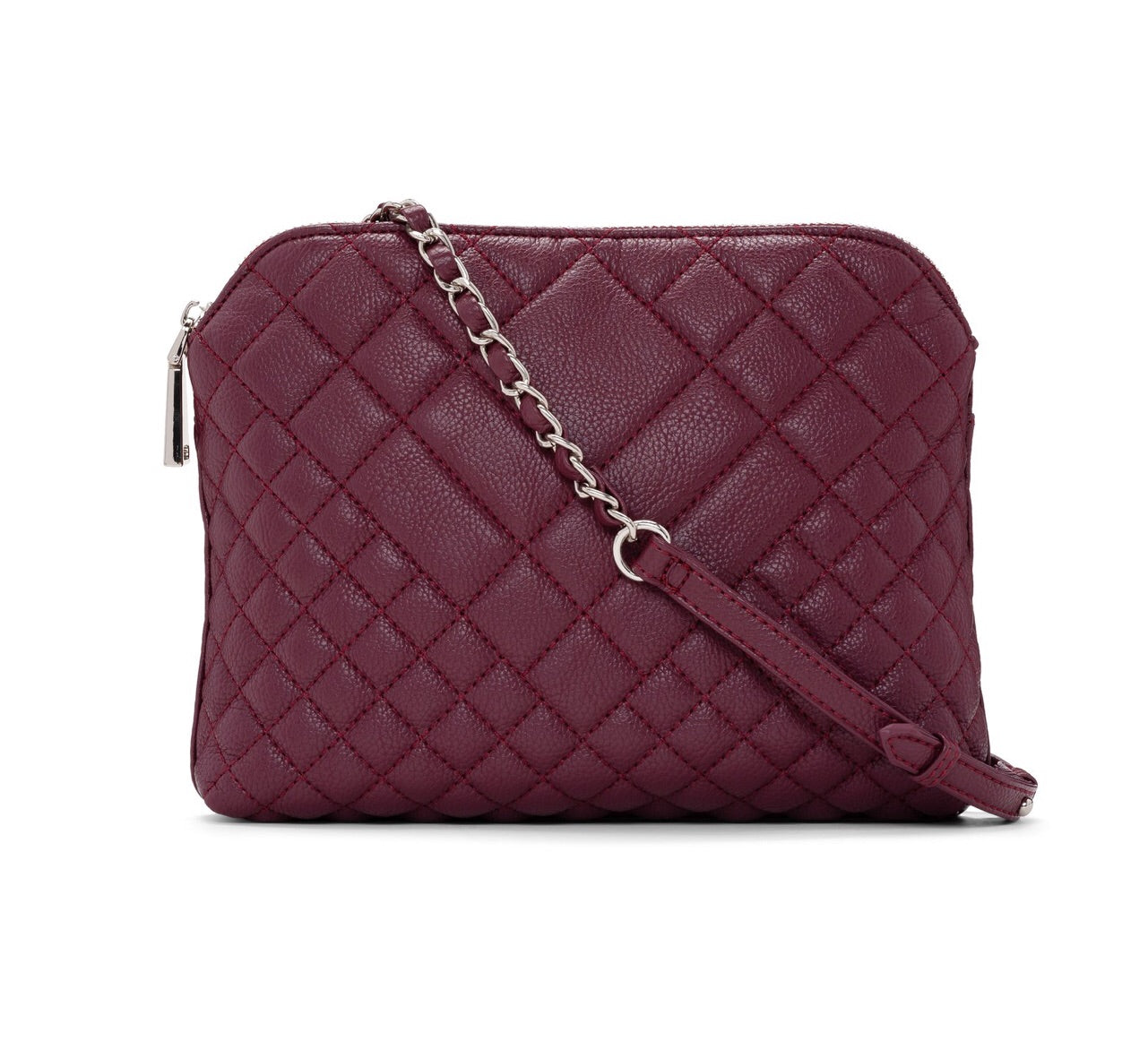 QUILTED BASIC CROSSBODY - WINE