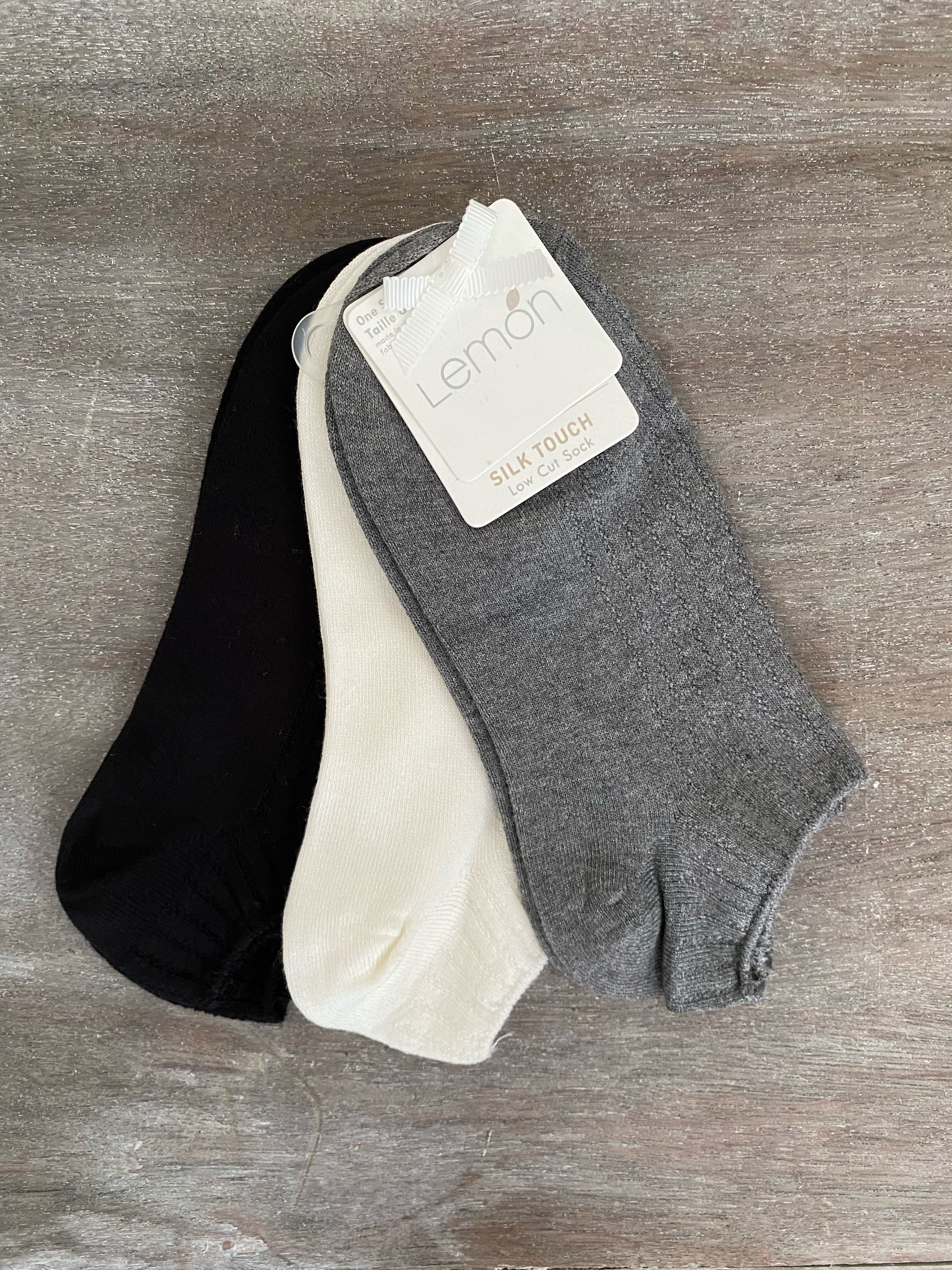 3 Pack Silk Touch Charcoal Socks