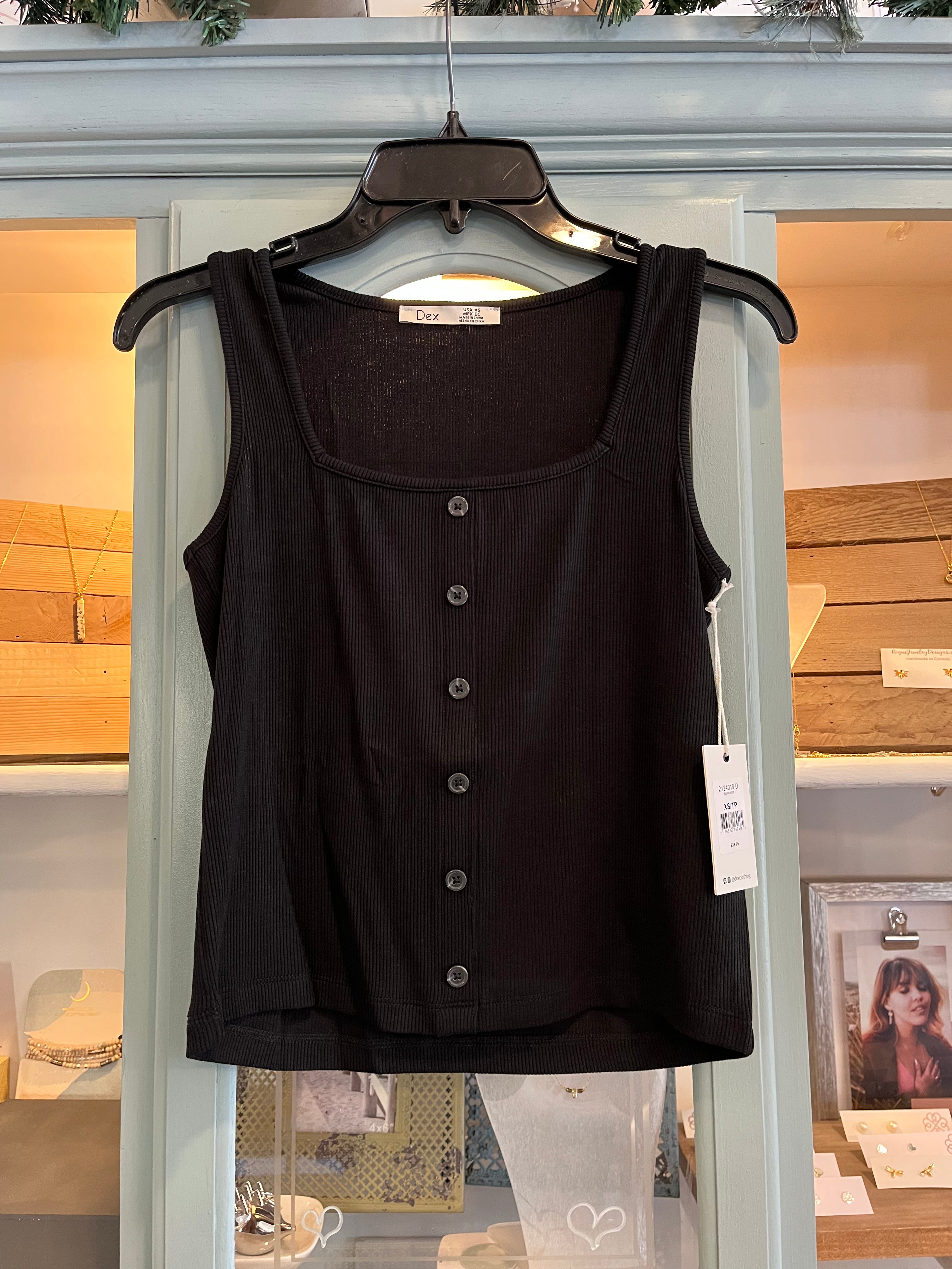 Button Front Tank Top